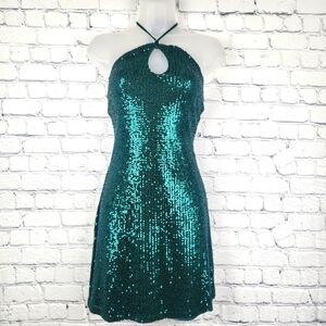 SO Size XS Sequined Halter Mini Dress